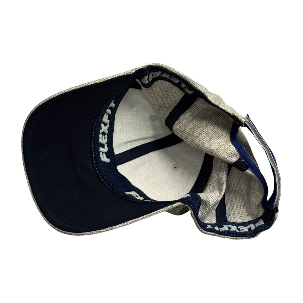 Puma Flexfit Baseball Cap Heathered Gray Navy Logo One Size - Picture 5 of 7
